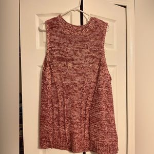 loft | pink chunky knit sleeveless sweater X-Large